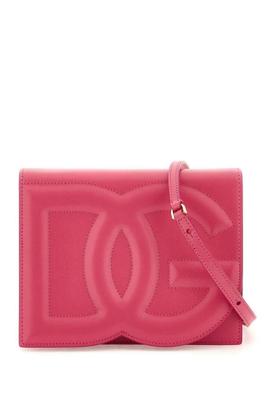 Women * | Leather Crossbody Bag Dolce & Gabbana Bestsellers Fuchsia