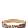 Women * | Dg Logo And Leo Print Leather Belt Dolce & Gabbana Hot Selling Brown/Black