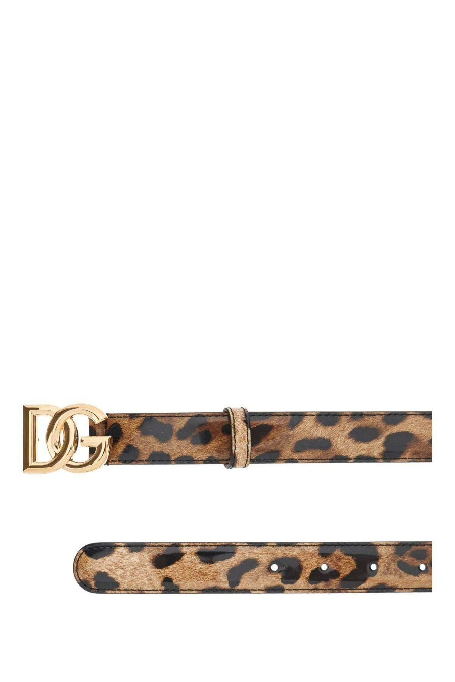 Women * | Dg Logo And Leo Print Leather Belt Dolce & Gabbana Hot Selling Brown/Black