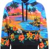 Men * | Hawaii Print Hoodie Dolce & Gabbana Cheap Online Blue/Orange/Black