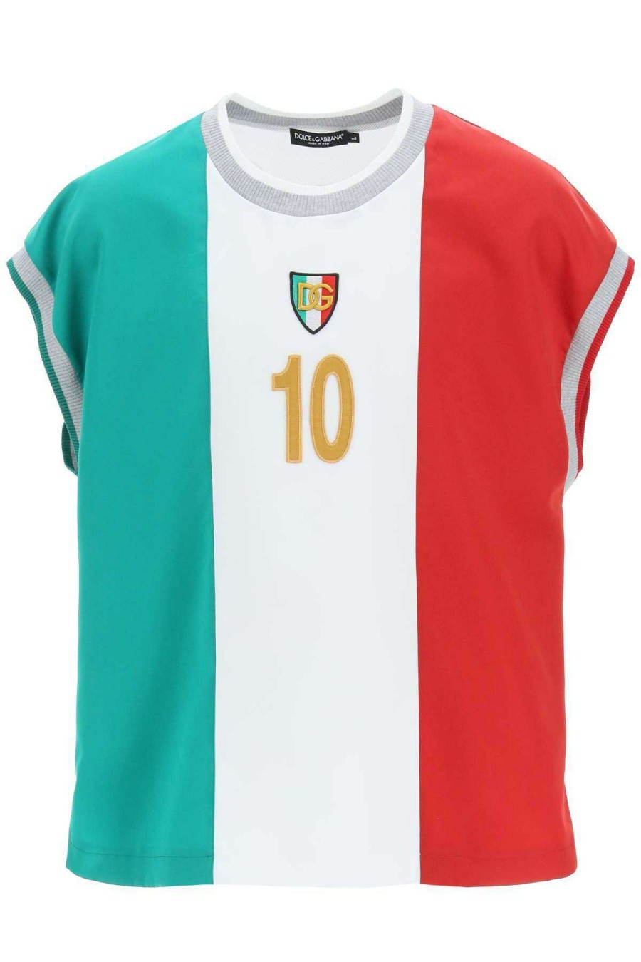 Men * | Tricolor T-Shirt Dolce & Gabbana Latest Green/White/Red