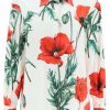 Women * | Poppy Print Poplin Shirt Dolce & Gabbana Hot Selling White/Red/Green