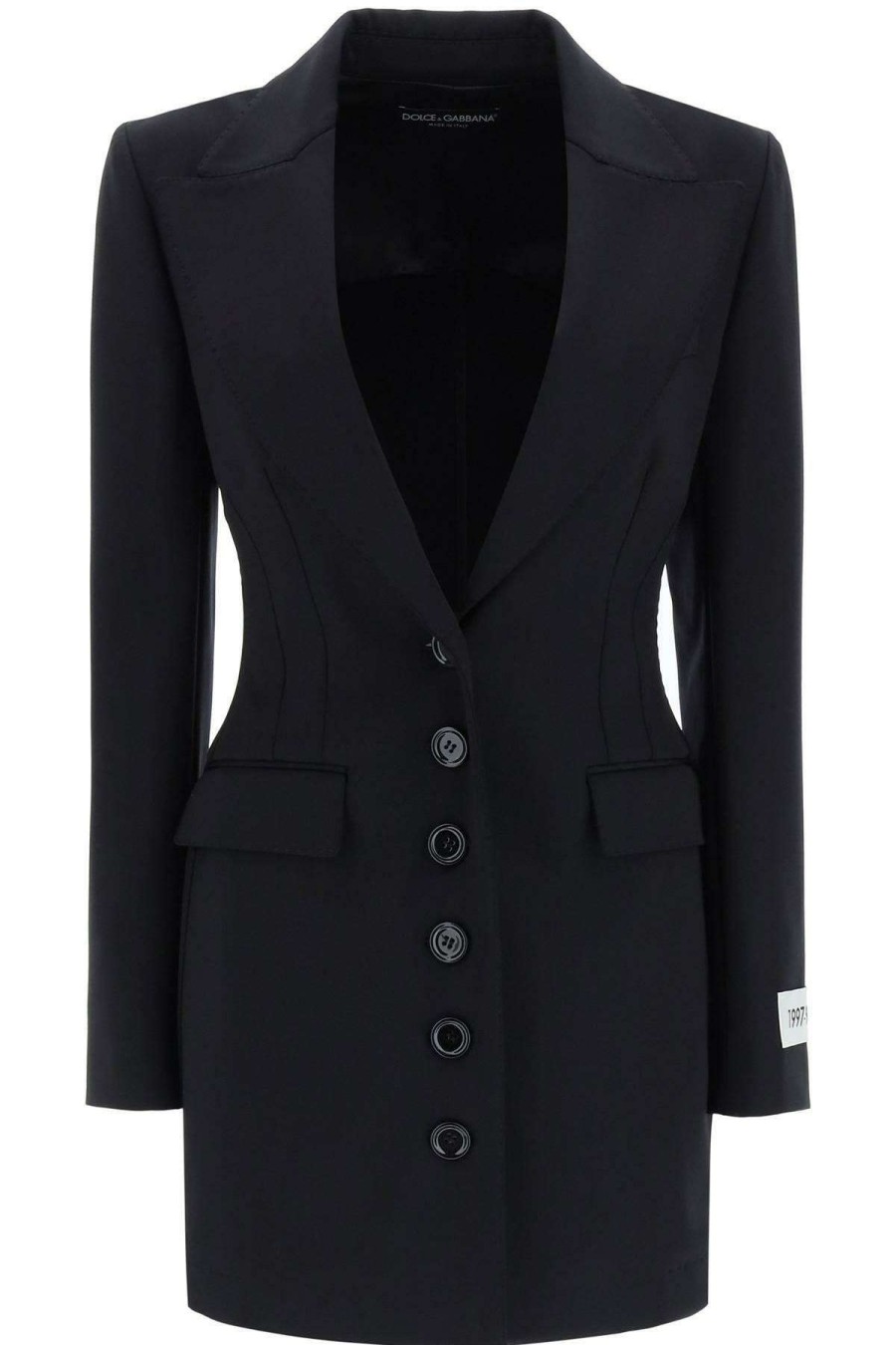 Women * | Long Turlington Jersey Jacket Dolce & Gabbana Store Black