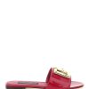 Women * | Patent Leather Slides Dolce & Gabbana Original Fuchsia