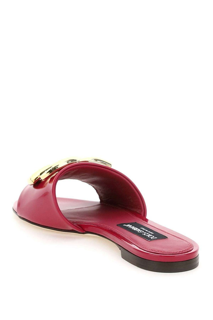 Women * | Patent Leather Slides Dolce & Gabbana Original Fuchsia