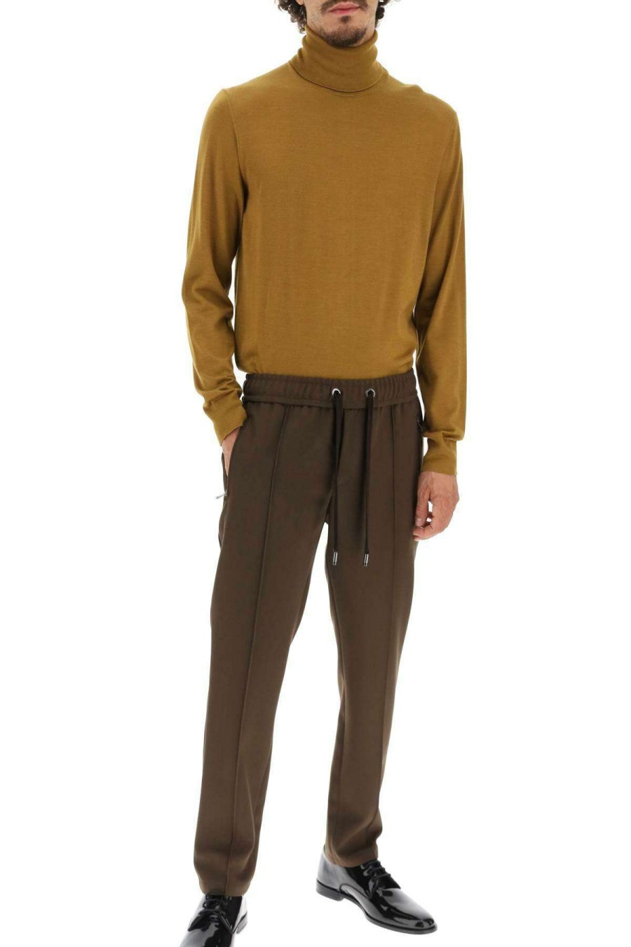 Men * | Light Cashmere Silk Sweater Dolce & Gabbana Online Sales Khaki