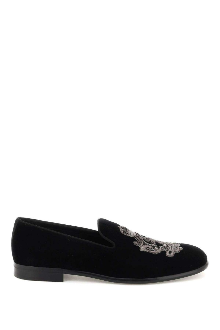 Men * | Velvet Loafers Dolce & Gabbana Best Sale Black