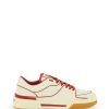 Men * | New Roma' Leather Sneakers Dolce & Gabbana Excellent Quality Beige/Red