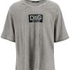 Men * | Washed Cotton T-Shirt With Destroyed Detailing Dolce & Gabbana Excellent Quality Grey